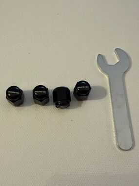 AMG Mercedes Valve Stem Caps in Black Set of 4 NWT